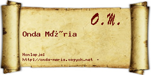 Onda Mária névjegykártya